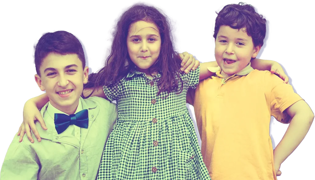 photo of 3 kids arm in arm, tax credit info for parents