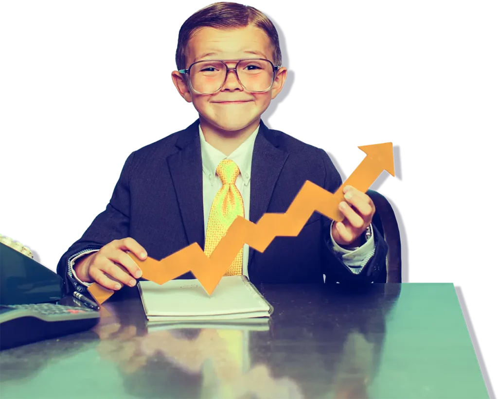 Old time photo of boy accountant